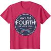 imageStar Wars Classic May The Fourth Be With You Circle Logo TShirtRed Heather