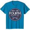 imageStar Wars Classic May The Fourth Be With You Circle Logo TShirtSapphire Blue