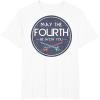 imageStar Wars Classic May The Fourth Be With You Circle Logo TShirtWhite