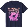 imageStar Wars Han Leia THE KISS quotI Love You  I Knowquot TShirt TShirtNavy Blue
