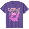 imageStar Wars Han Leia THE KISS quotI Love You  I Knowquot TShirt TShirtPurple Heather