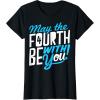 imageStar Wars May The 4th Be With You Colorful Word Stack TShirtBlack