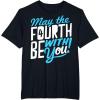 imageStar Wars May The 4th Be With You Colorful Word Stack TShirtBlack