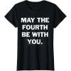 imageStar Wars May The Fourth Be With You Bold Vintage Poster TShirtBlack