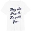 imageStar Wars May The Fourth Be With You Cursive Poster TShirtWhite