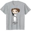 imageStar Wars Princess Leia Cute Cartoon Graphic TShirt TShirtHeather Grey
