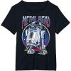 imageStar Wars R2D2 Metal Head Vintage Disney TShirtBlack