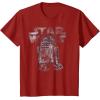 imageStar Wars R2D2 Vintage Distressed C2 Disney TShirtCranberry Red
