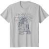 imageStar Wars R2D2 Vintage Distressed C2 Disney TShirtSilver Grey