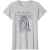 imageStar Wars R2D2 Vintage Distressed C2 Disney TShirtSilver Grey