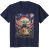 imageStar Wars The Child Starry Night TShirtNavy Blue