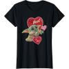imageStar Wars The Mandalorian Grogu Be Mine Valentine TShirtBlack
