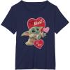 imageStar Wars The Mandalorian Grogu Be Mine Valentine TShirtNavy Blue