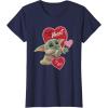 imageStar Wars The Mandalorian Grogu Be Mine Valentine TShirtNavy Blue