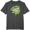 imageStar Wars The Mandalorian Grogu St Patricks Day Clovers TShirtDark Heather Grey