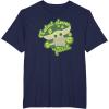 imageStar Wars The Mandalorian Grogu St Patricks Day Clovers TShirtNavy Blue