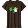 imageStar Wars The Mandalorian St Patricks Day Pot O Gold TShirtBrown