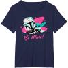 imageStar Wars Valentines Day The Mandalorian and Grogu Be Mine TShirtNavy Blue