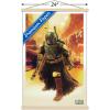 imageTrends International Star Wars The Book of Boba Fett  Boba In Canyon Wall Poster 22375quot x 34quot Premium Unframed VersionPremium Print and Beechwood Hanger Bundle