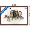 imageTrends International Star Wars The Book of Boba Fett  Boba and Fennec Shand Illustrated Wall Poster 34L x 224W Premium Unframed VersionMahogany Framed Version