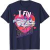imageStar Wars Anti Valentines Day Millennium Falcon I Fly Solo TShirtNavy Blue