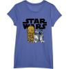 imageStar Wars Boba R2D2 and C3PO Cute Cartoon Graphic TShirt TShirtBright Blue Heather