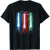 imageStar Wars Classic Epic Lightsabers Jedi Force Logo TShirtBlack