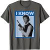 imageStar Wars Classic Han Solo I Know You Love Me Poster TShirtAsphalt Grey