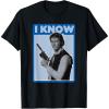 imageStar Wars Classic Han Solo I Know You Love Me Poster TShirtBlack