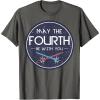 imageStar Wars Classic May The Fourth Be With You Circle Logo TShirtAsphalt Grey