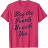 imageStar Wars May The Fourth Be With You Cursive Poster TShirtRed Heather