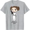 imageStar Wars Princess Leia Cute Cartoon Graphic TShirt TShirtHeather Grey