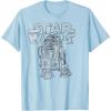 imageStar Wars R2D2 Vintage Distressed C2 Disney TShirtBaby Blue