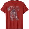 imageStar Wars R2D2 Vintage Distressed C2 Disney TShirtCranberry Red
