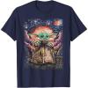 imageStar Wars The Child Starry Night TShirtNavy Blue