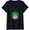 imageWomens Star Wars St Patricks Day Grogu May The Luck Be With You VNeck TShirtBlack