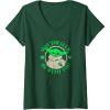 imageWomens Star Wars St Patricks Day Grogu May The Luck Be With You VNeck TShirtDark Green