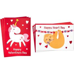 imageHallmark Star Wars Valentines Day Cards Assortment for Kids Darth Vader and R2D2 6 Valentines Day Cards with EnvelopesUnicorn and Sloth