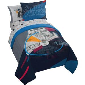 imageJay Franco Kids Comforter Set Includes Sheets and Pillow Covers  Soft and Cozy Bed Set for Stylish Room Decor Dark Blue  Star Wars 5 Piece Twin BeddingDark Blue  Star Wars