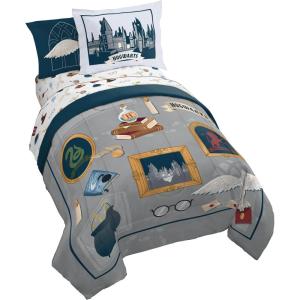imageJay Franco Kids Comforter Set Includes Sheets and Pillow Covers  Soft and Cozy Bed Set for Stylish Room Decor Dark Blue  Star Wars 5 Piece Twin BeddingDark Grey  Harry Potter