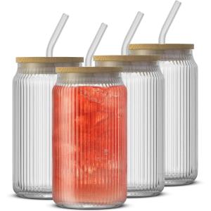 imageJoyJolt Star Wars Now Playing Collection Tumblers 169oz Classic Can Shape Tumbler Drinking Glass Cups Set Glass Tumbler Set of 4 wGlass Straws Star Wars Gifts Star Wars Glassware Large ClearClear Glasses