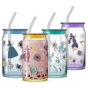 imageJoyJolt Star Wars Now Playing Collection Tumblers 169oz Classic Can Shape Tumbler Drinking Glass Cups Set Glass Tumbler Set of 4 wGlass Straws Star Wars Gifts Star Wars Glassware Large ClearPrincess