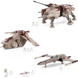 imageSTAR WARS Micro Galaxy Squadron Republic Attack Force Bundle Set  Deluxe Battle Pack with Five Vehicles Nine 1Inch Micro Figure Accessories