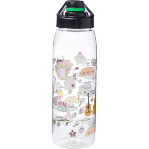 imageSilver Buffalo Star Wars Darth Vader Water Bottle With ScrewOn Lid 28 OuncesFriends Iconic Doodles