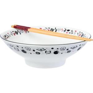 imageSilver Buffalo Star Wars Japanese Art Featuring Darth Vader Yoda Chewbacca Death Star and Stormtrooper Ceramic Ramen Noodle Rice Bowl with Chopsticks Microwave Safe 30 OuncesStar Wars Japanese Art Big
