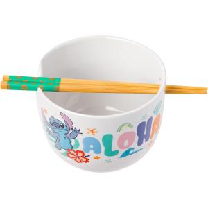 imageSilver Buffalo Star Wars Japanese Art Featuring Darth Vader Yoda Chewbacca Death Star and Stormtrooper Ceramic Ramen Noodle Rice Bowl with Chopsticks Microwave Safe 30 OuncesLilo and Stitch Aloha