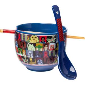 imageSilver Buffalo Star Wars Japanese Art Featuring Darth Vader Yoda Chewbacca Death Star and Stormtrooper Ceramic Ramen Noodle Rice Bowl with Chopsticks Microwave Safe 30 OuncesStar Wars Characters Spoon