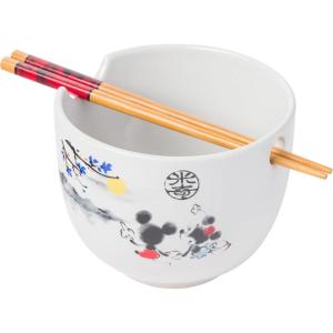 imageSilver Buffalo Star Wars Japanese Art Featuring Darth Vader Yoda Chewbacca Death Star and Stormtrooper Ceramic Ramen Noodle Rice Bowl with Chopsticks Microwave Safe 30 OuncesMickey and Minnie Watercolor