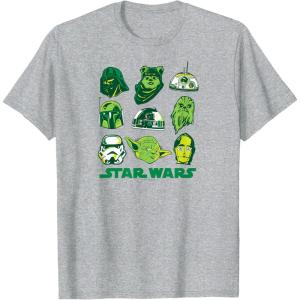 imageStar Wars  Green Grid TShirtHeather Grey