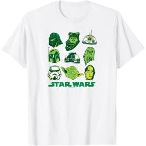 imageStar Wars  Green Grid TShirtWhite